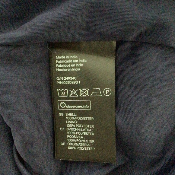 H&M Blue and White Flutter Sleeve Fully Lined Dress - Size 6 - Picture 8 of 9